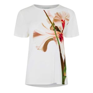 Ted Baker Dames/Dames Bloem Slim T-shirt (Naakt Roze)
