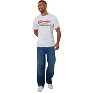 Threadbare Gebreid T-shirt voor heren met pizzaprint (Wit)