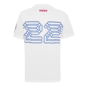 Hugo Heren Tsunoda T-shirt met ronde hals, normale pasvorm (Wit)