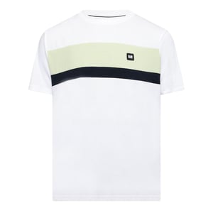 Weekend Offender Heren T-shirt met kruispatroon en strepen, normale pasvorm (Wit/Pepermint/Navy)