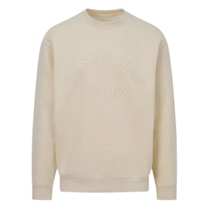 Blank Essentials Sweatshirt met gebogen logo voor volwassenen (Zomerzand)