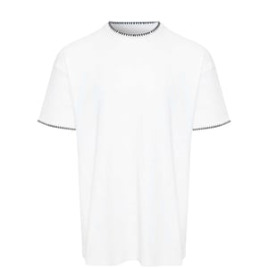 Threadbare Gebreid Normaal T-shirt Zig Zag Heren (Wit)