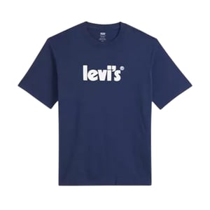 Levis Heren-T-shirt van katoen met ruime pasvorm en korte mouwen (Donkerblauw)