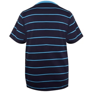 Pretty Green Heren-T-shirt met strepen en logo (Blauw)