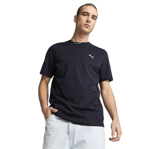 Puma Heren T-shirt met klein logo, normale pasvorm (Marine)