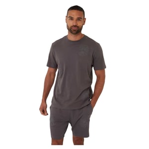 Threadbare Heren Geborduurd Bloemen Regular T-shirt (Leisteen)