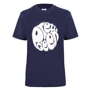 Pretty Green Heren-T-shirt met ronde hals en groot logo (Marine)