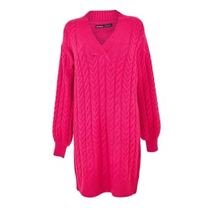 Threadbare Dames/Dames Krijt Kabel Gebreide Trui Dress (Roze)