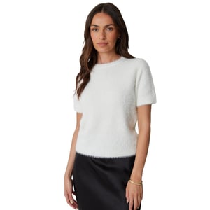 Threadbare Dames/Dames gebreide normale trui met korte mouwen (Wit)