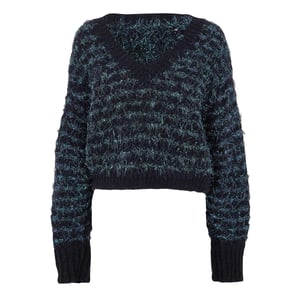 Boss Dames/Dames Metallic Thread Regular Sweater Top met lange mouwen (Zwart Gemengd)