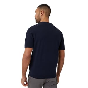 Threadbare Heren Textured Rib Knit Regular T-shirt (Marine)