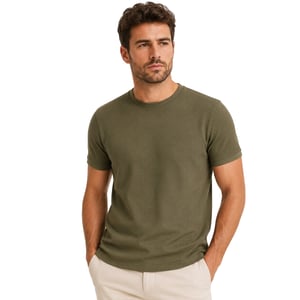 Threadbare Unisex Gosford Regular T-shirt voor volwassenen (Kaki Groen)
