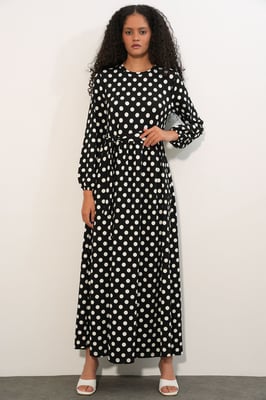 Bloemrijke Maxi Trui Jurk met Strikdetail