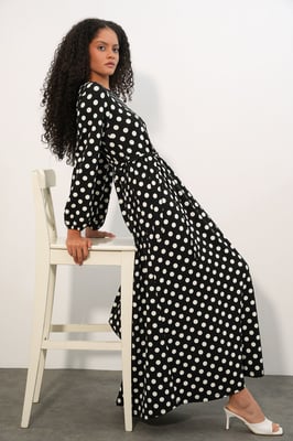 Bloemrijke Maxi Trui Jurk met Strikdetail