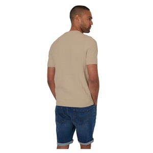 Threadbare Heren Kabelgebreid T-shirt met ronde hals (Beige)