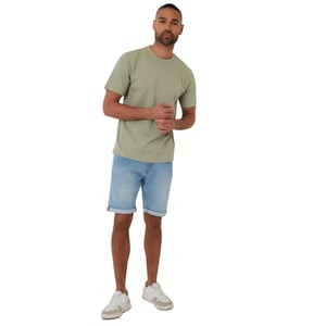 Threadbare Heren-T-shirt met ottoman-print (Salie)
