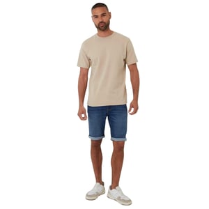 Threadbare Heren-T-shirt met ottoman-print (Steen)