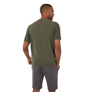 Threadbare Heren Textured Rib Knit Regular T-shirt (Donkere Salie)