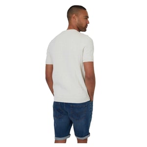 Threadbare Heren Kabelgebreid T-shirt met ronde hals (Ecru)