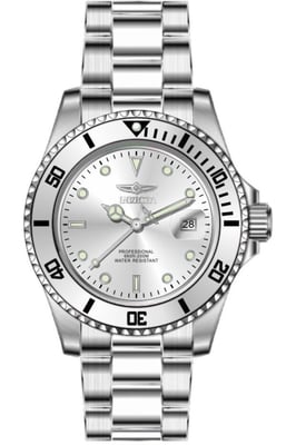 Invicta Pro Diver 50587 Herenhorloge - Quartz Uurwerk - Roestvrij Staal met Zilveren Wijzerplaat - 40 mm