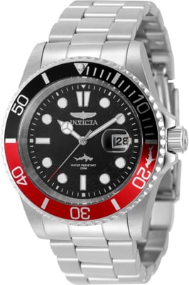 Invicta Pro Diver 50829 Herenhorloge - Quartz Uurwerk - Roestvrij Staal met Zwarte Wijzerplaat - 42 mm