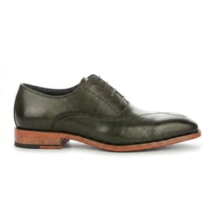 Justin Reess heren groene leren kruissteek met teenkap Oxford schoenen - Jett