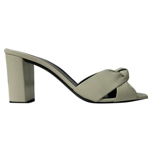 Saint Laurent Bianca Slide Sandalen in Wit Leer
