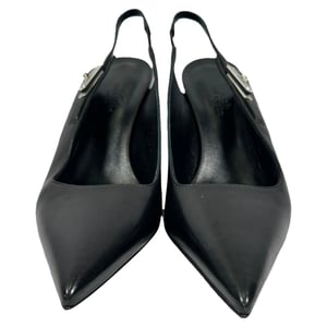 Hermès Lover 80 Slingback Pumps in Zwart Leer
