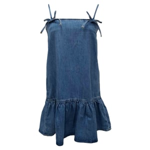 Ganni Tint Mini Jurk in Lichtblauwe Denim