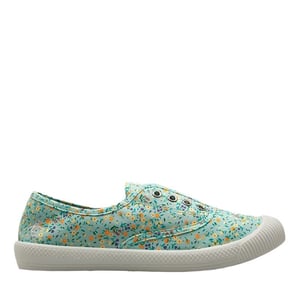 Penguin Anita Canvas Dames Sage Bloemige Hakken