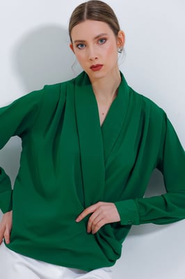 Sjaalkraag Losse Pasvorm Blouse