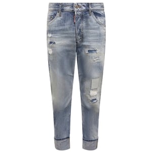 Dsquared2 Worn Patchwork Relaxed Fit Blauwe Jeans
