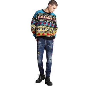 Dsquared2 Skater Jean Dark Monster Maze Wash Blue Jeans