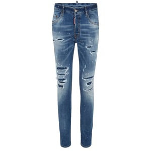 Dsquared2 Skater Jeans Met Destroyed Paint Effect, Blauwe Jeans