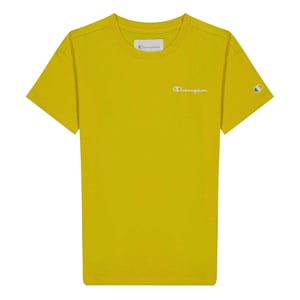 Champion T-shirt met logo op de borst en ronde hals voor kinderen (Geel)