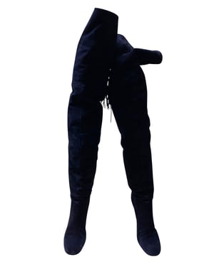Chloe Hannah Franje Knielaarzen in Blauw Suède
