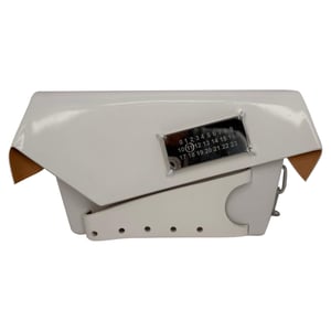 Maison Margiela Kleine Snatched Schoudertas van Witte Glanzende Leder
