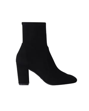 Stuart Weitzman Yuliana 80 Enkellaarsjes in Zwart Suède