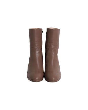 Stuart Weitzman Rosalind 90 Platform Enkellaarsjes in Bruin Leer