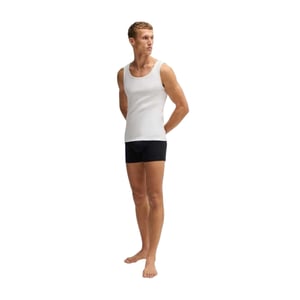 Boss Heren-tanktop met ronde hals en normale pasvorm (set van 3) (Wit)