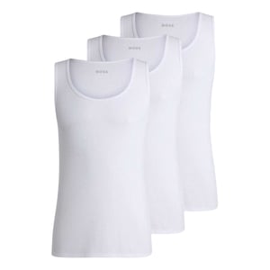 Boss Heren-tanktop met ronde hals en normale pasvorm (set van 3) (Wit)