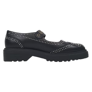 Dior D-Society Baby Versierde Mary Jane Flats in Zwart Leer