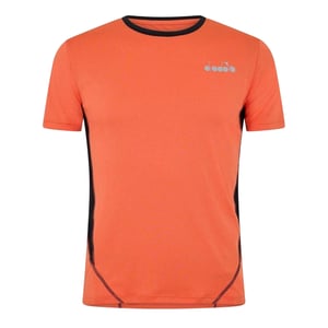Diadora Heren-hardloop-T-shirt met logo en ronde hals (Oranje/zwart)
