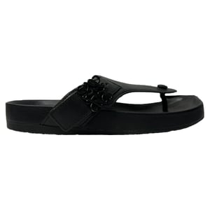 Loewe Ease Versierde Teenslippers van Zwart Lam leer