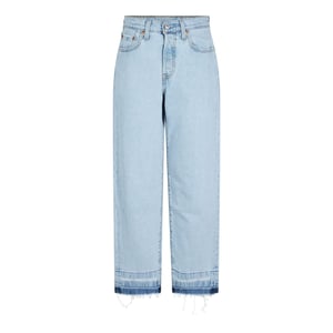 Levis Damesjeans 501 met rechte pijpen en enkellengte (Platte Aarde)
