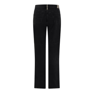 Replay Damesjeans van katoenen denim met dubbele knoopsluiting en recht model (Zwart)