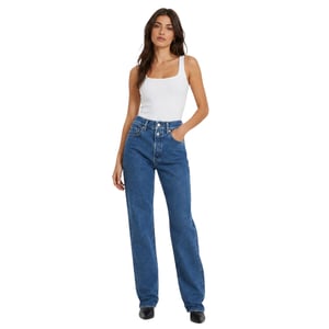 Replay Rechte jeans met twee knopen voor dames (Blauw)
