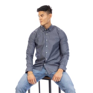 Peter Werth Heren Button-Down overhemd (Donkere Indigo)