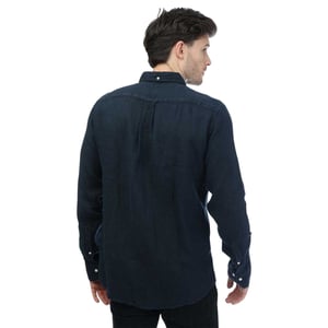 Gant Heren Linnen Kledingstuk Geverfd Normaal Overhemd (Marine)