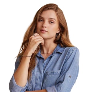 Bella Dahl Dames/Dames Denim Rugsplit Relaxed Fit Shirt met Lange Mouwen (Omberblauw)